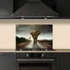 Olifant - Weg - Dieren - Zonsondergang - Landschap keuken achterwand spatscherm klein -sfeer1