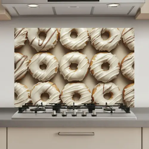Donuts - Chocolade - Wit - Beige keuken achterwand spatscherm klein -3d_website