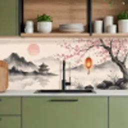 Zon - Japans - Traditioneel keuken achterwand 2 middel -sfeer3