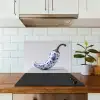 Chilipeper - Keramiek - Blauw keuken achterwand spatscherm klein -sfeer2