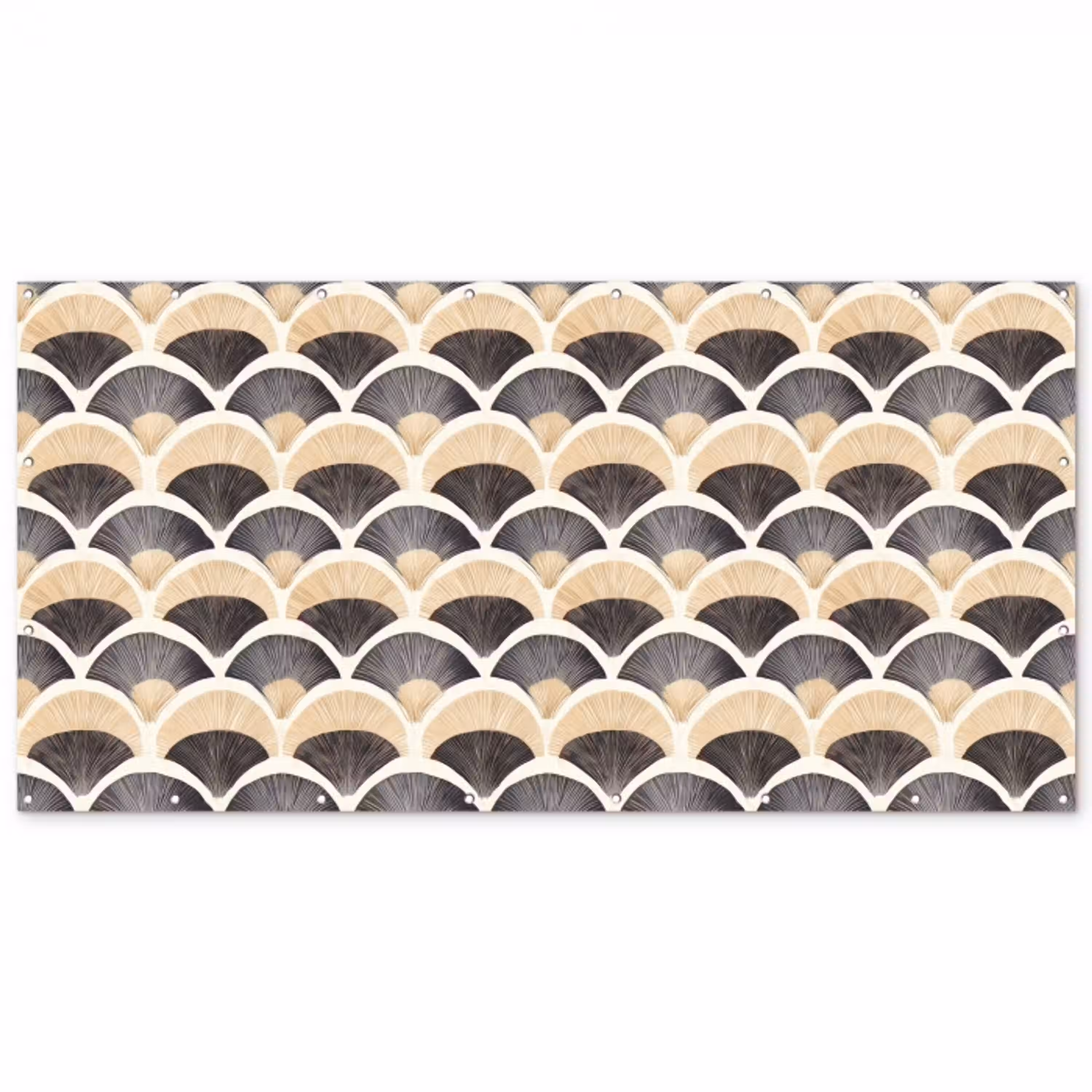 Waaier - Patroon - Zwart - Beige Balkonbeschermer Duitsland klein 596 -zz_3d