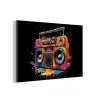Radio - Graffiti - Box - Kleuren - Zwart aluminium wit klein -3d