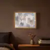 Penseelstreken - Schilderij - Beige Light Box met batterij (Wandlamp) middel -sfeer4