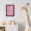 Eat me out don't stress me out - Roze - Handgeschreven fotolijst zwart zonder passe partout klein -usfeer4_kinderkamer