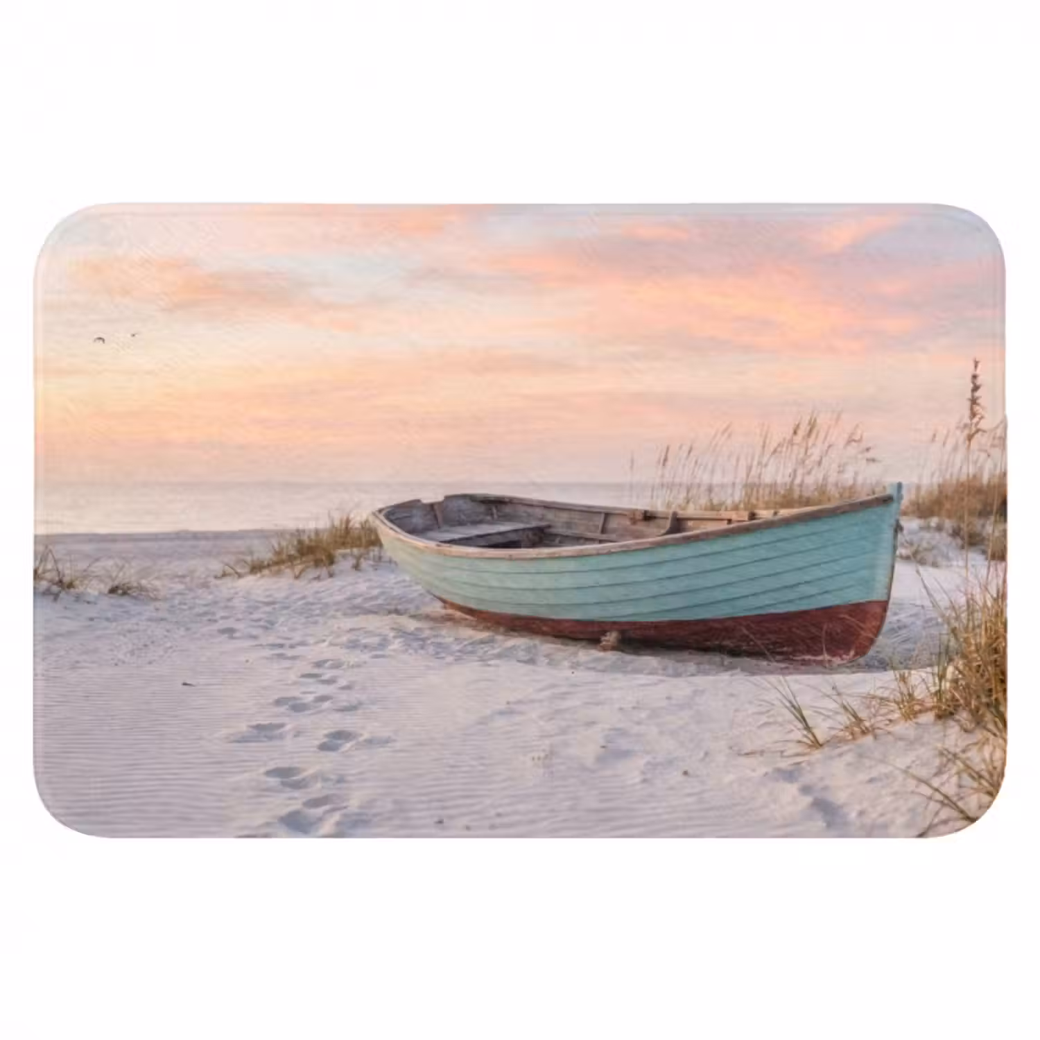 Badematte - Rustikal - Ruderboot - Sandstrand