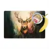 Hert - Geverfd - Gewei - Bruin Placemat vinyl groot -zzzproduct_Kitchenyeah-website