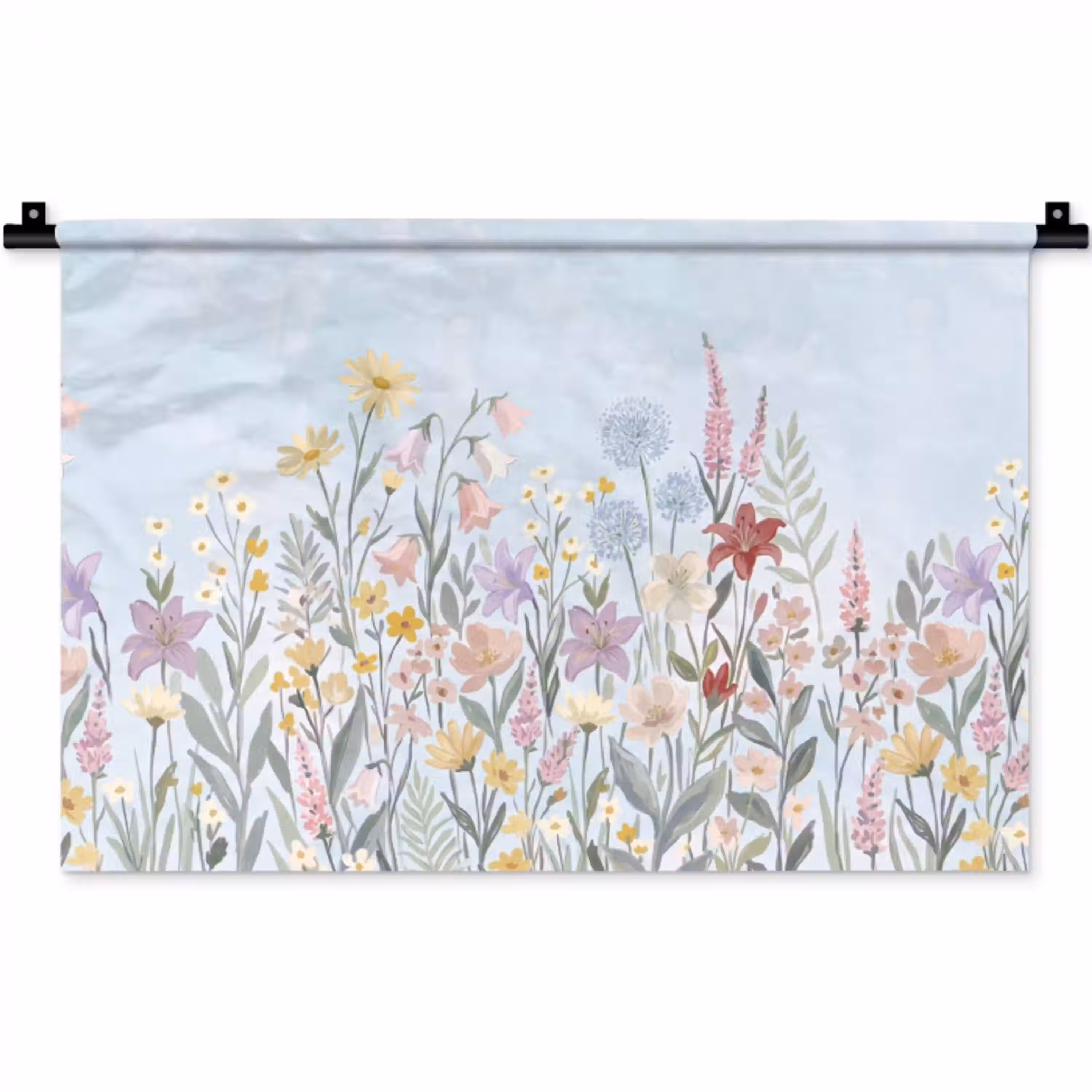 Weidebloemen - Illustratie - Kleurrijk Wandkleed katoen klein -zz3d