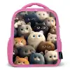 Kattenkabaal Kinderrugzak - Roze middel -3d