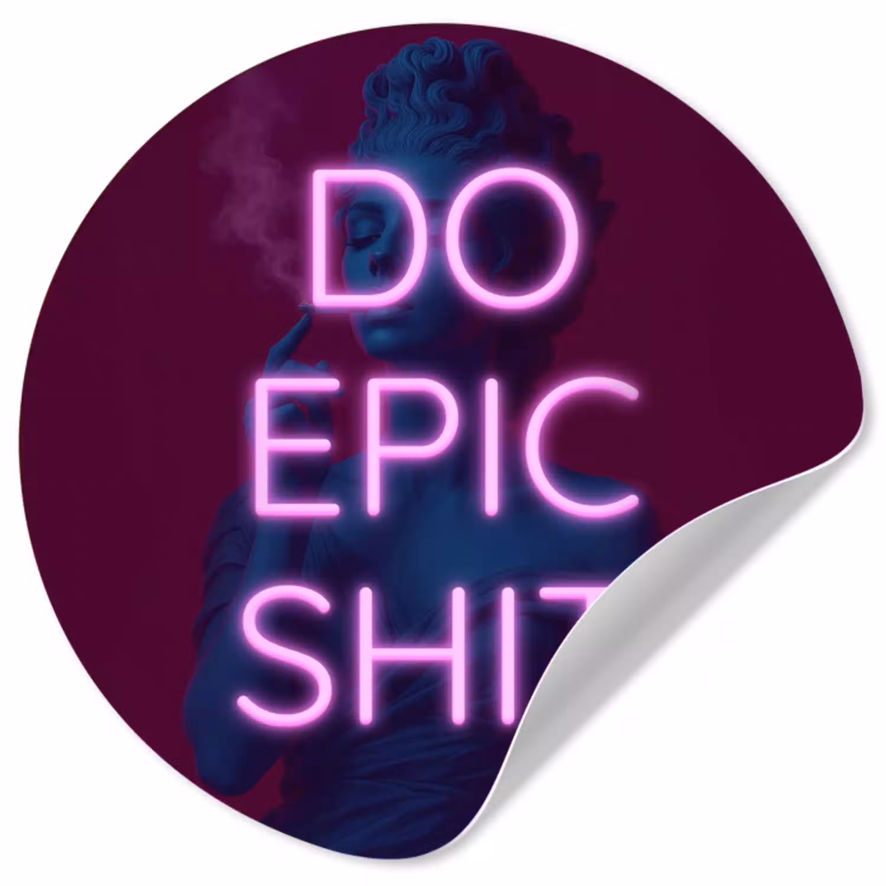 Buste - Neon - LED - Letters Wandcirkel behangsticker klein -3d