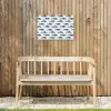 Vis - Patroon - Blauw Tuinposter op houten frame 2 cm dik klein 845 -sfeer4