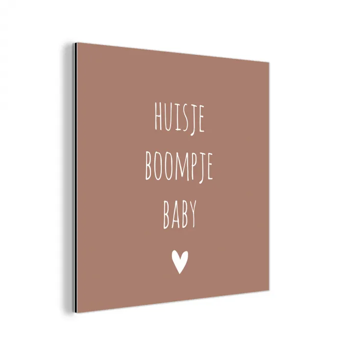 Quotes  - Spreuken - Huisje boompje beestje aluminium wit klein -3d