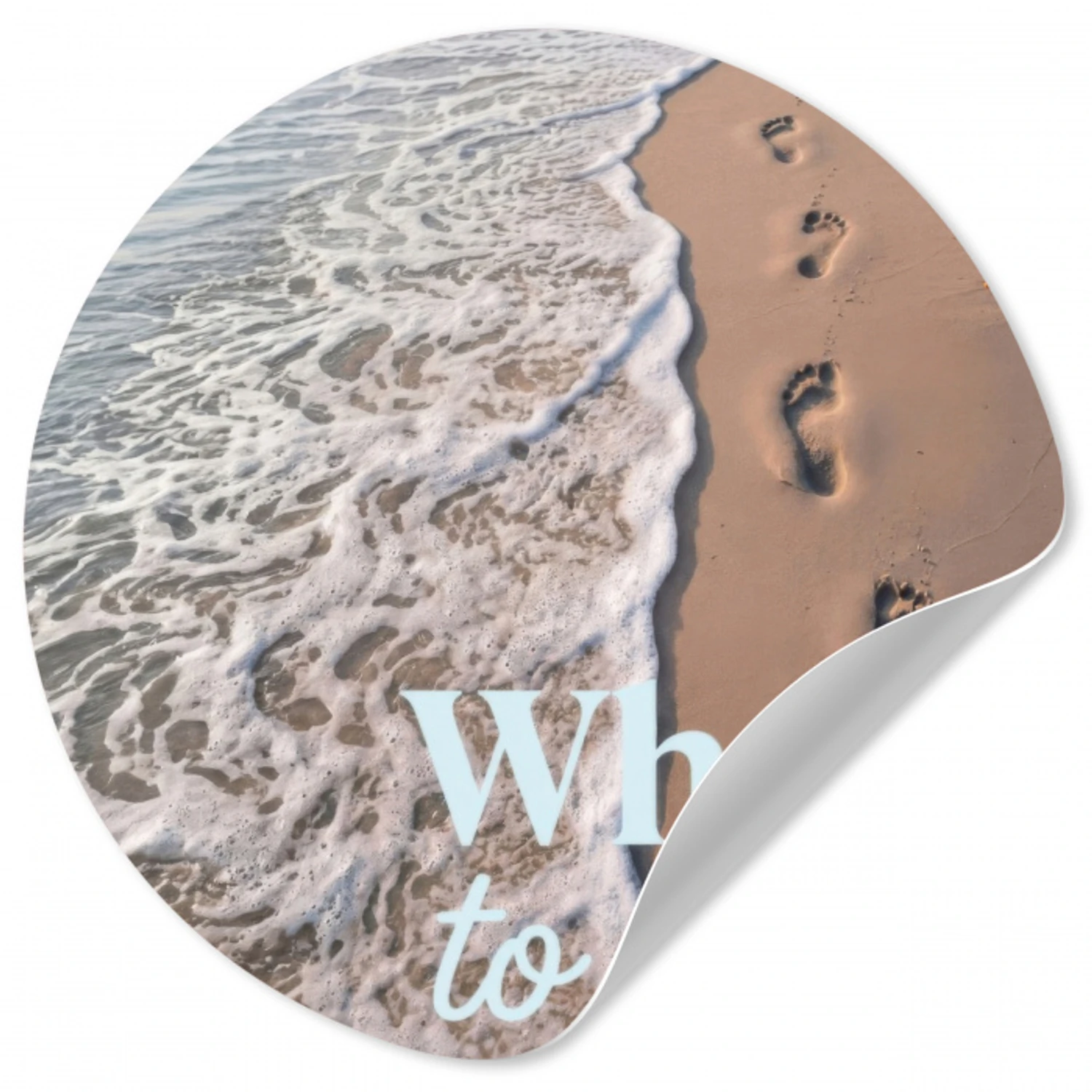 Where to next - Strand - Voetstappen Wandcirkel behangsticker klein -3d