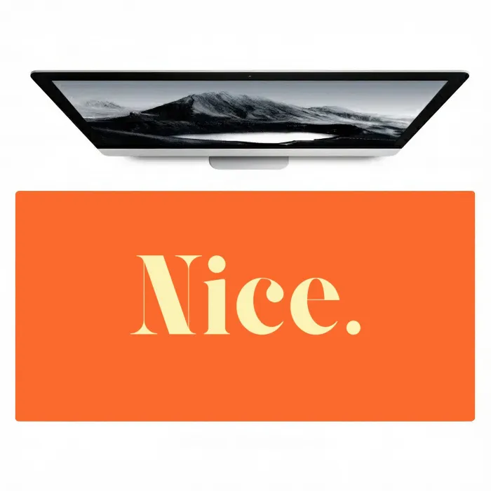 Oranje - Gebroken wit - Nice Muismat XXL klein -zzz3d
