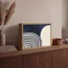 Donkerblauw - Abstract - Lijnen Light Box met batterij (Wandlamp) middel -sfeer2