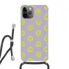 Zonnen patroon - Geel - Paars - Zomer Hoesje iPhone 12 Pro met koord klein -3d