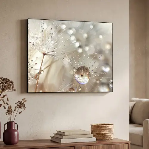 Natuur - Bloemen - Druppels - Regen Textielframe zwart klein -sfeer3