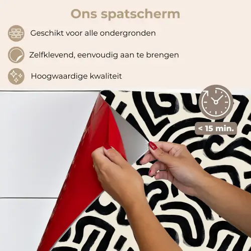 Modern - Abstract - Zwart keuken achterwand spatscherm klein 900 -spatscherm_NL