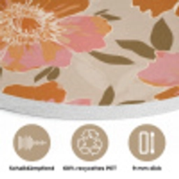 Bloemen - Motief - Retro Akoestische PET Vilt - Rond klein 838 -closeup_DE