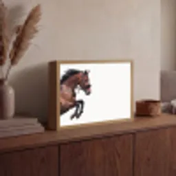 Paard - Springen - Modern Light Box met batterij (Wandlamp) middel -sfeer2