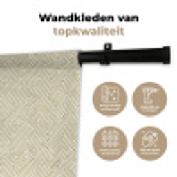 Geometrisch - Lijnen - Groen Wandkleed katoen klein 269 -sfeer2