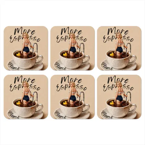 More espresso - Koffie - Eend onderzetter kurk middel -3d