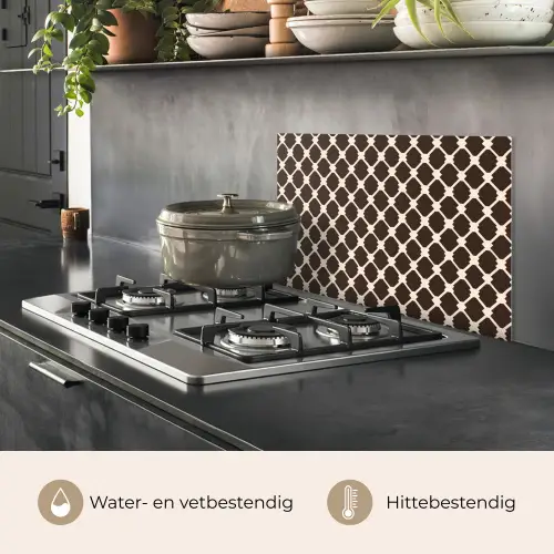 Bruin - Ruitpatroon - Geometrisch keuken achterwand spatscherm klein 900 -usp_NL