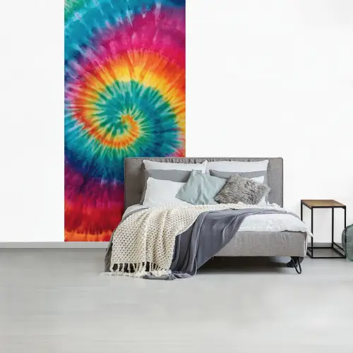 Regenboogkleuren - Tie dye - fotobehang vinyl groot -slaapkamer