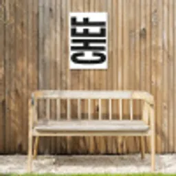 Chef - Japandi - Decoratie - Vintage Tuinposter op houten frame 2 cm dik klein -sfeer4