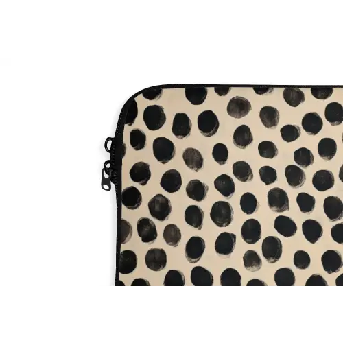 Stippen - Patroon - Zwart laptophoes neopreen klein 279 -detail