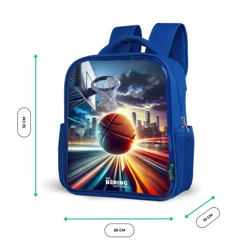 Slam dunk Kinderrugzak - Blauw middel -productfoto_formaten
