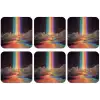 Regenboog - Verticaal - Sterrenhemel - Wolken onderzetter kurk middel -zkaufland3dotto