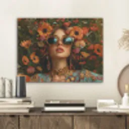 Vrouwen - Bloemen - Modern - Bril - Abstract PET vilt klein -sfeer1
