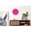Smiley - Roze - Stippen Wandcirkel aluminium klein -kantoor