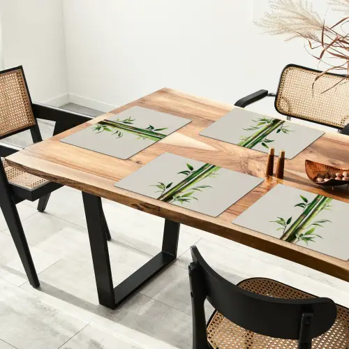 Bamboestengels - Sierlijk - Groen Placemat vinyl groot -zzsfeer4_Kitchenyeah-website
