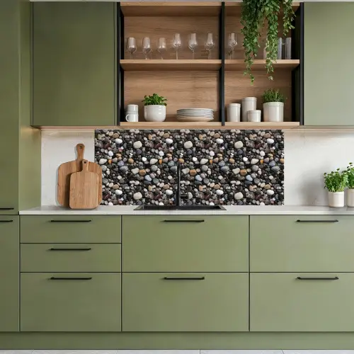 Kiezels - Mix - Aardetonen keuken achterwand 2 middel 871 -sfeer3