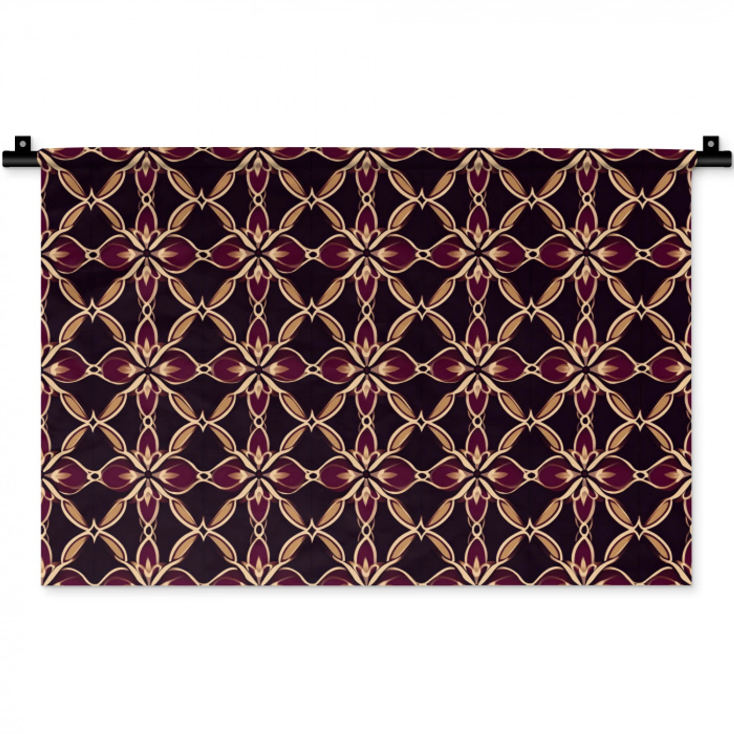 Symmetrisch - Tegel - Burgundy Wandkleed katoen klein 269 -zz3d