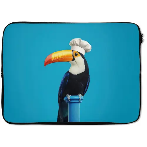 Tucan - Sokkel - Vogel - Koksmuts laptophoes neopreen klein -zkaufland3dotto