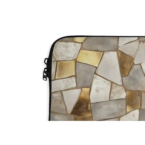 Mozaïek - Marmer - Goud laptophoes neopreen klein 279 -detail