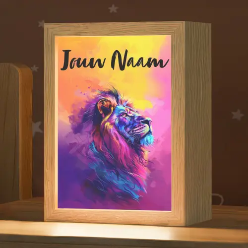 Leeuw - Verf- Kleuren - Dier Light Box met kabel (Kinderlampje) klein -zzz_3d_website