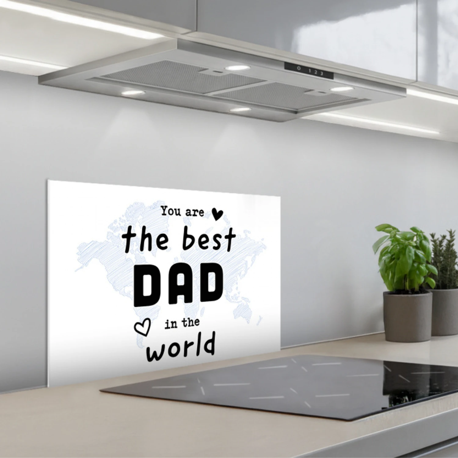 Quotes - The best dad in the world - Spreuken - Papa keuken achterwand spatscherm klein -3d_schuin