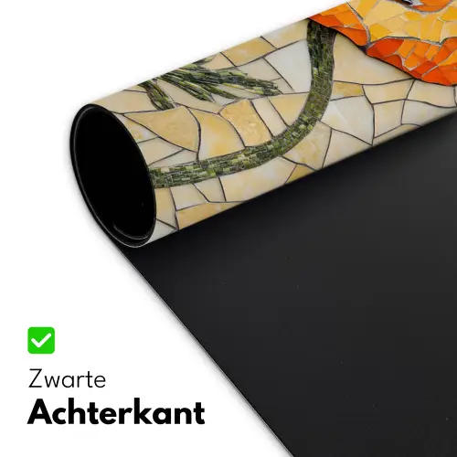 Klaprozen - Oranje - Mozaïek - Bladeren Muismat XXL klein -sfeer2