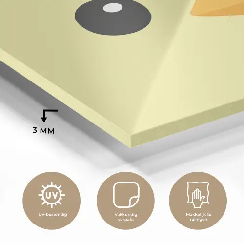 Kuiken - Vrolijk - Geel - Minimalistisch plexiglas 5mm klein -sfeer2