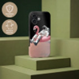 Astronaut - Flamingo - Zwemband - Roze Toughcase MagSafe Apple iPhone 17 klein -USP_PrintM_DE