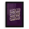 Oh hi - Paars - 3D fotolijst zwart zonder passe partout klein -3d
