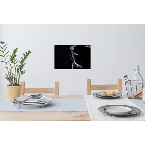 Koi - Vissen - Water - Zwart Muursticker klein -eettafel