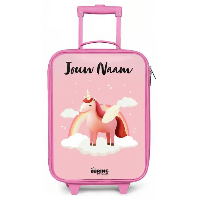 Eenhoorn - Vleugels - Roze - Regenboog Kinderkoffer - Roze klein -zz3dotto