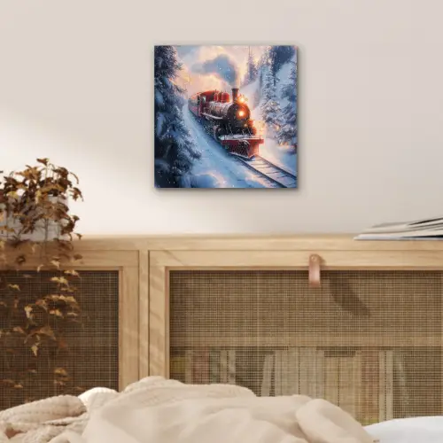 Kersttrein - Sneeuw - Winter - Kerst aluminium wit klein -sfeer3