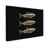 Vissen - Goud - Zwart Tuinposter op houten frame 2 cm dik klein -3d