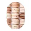 Macarons - Beige - Bruin Wandcirkel Ovaal Forex klein -3d