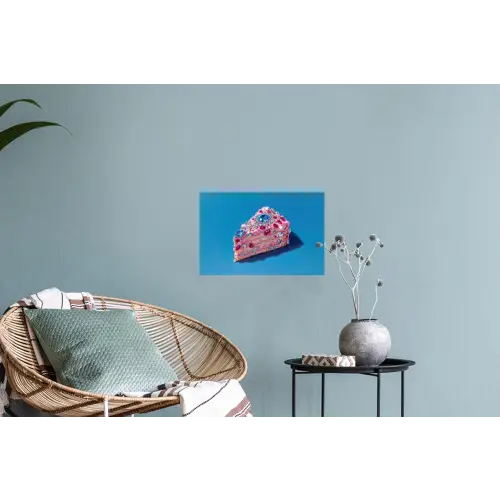 Taart - Edelstenen - Glitters - Roze Muursticker klein -plant